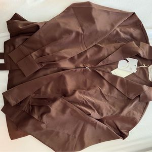 Brown satin shirt